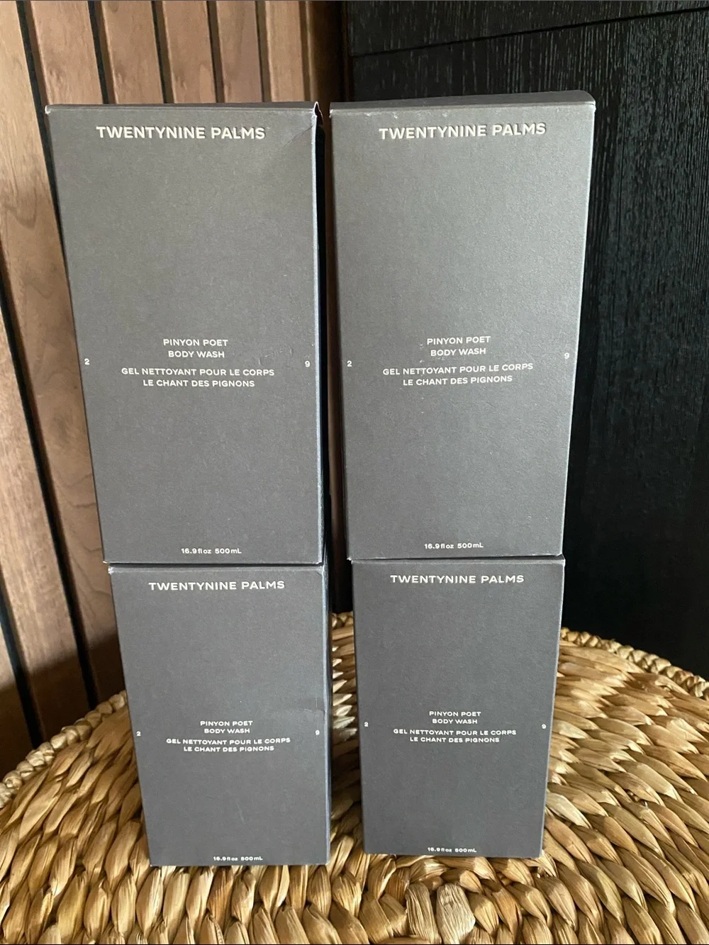 NIB TWENTYNINE PALMS Pinyon Poet Body Wash - Charcoal Gray Box Set (4). No offer